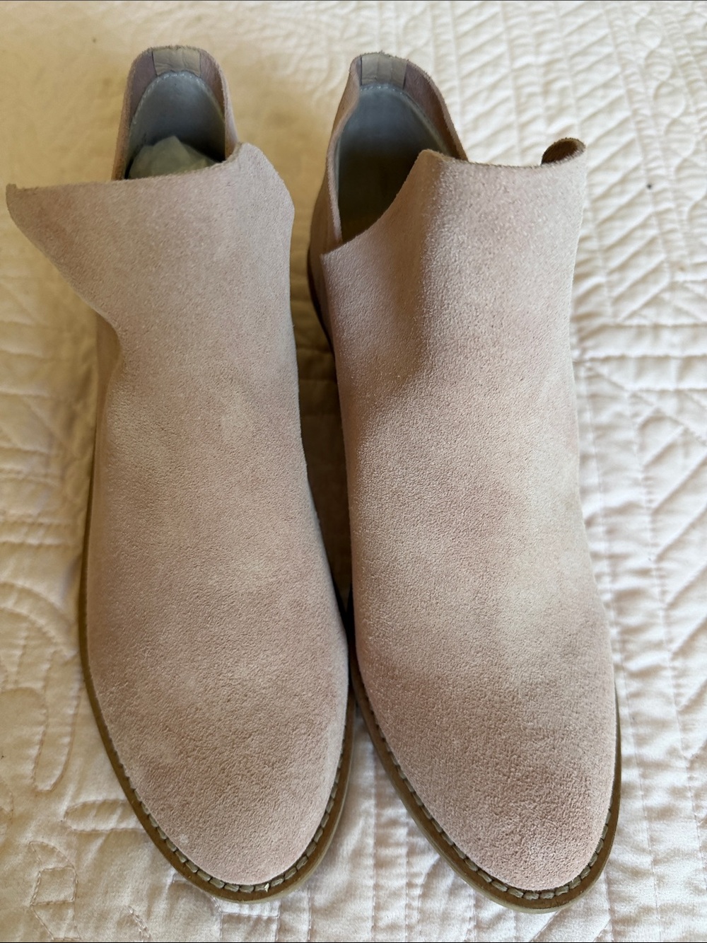 Kelsi Dagger Suede Ankle Booties in Light Blush